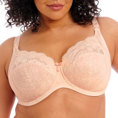 Elomi Molly UW Nursing Bra Cameo Rose Underwired, soft cup nursing bra with moisture wicking properties. 70-100, G-P EL4542-CRO