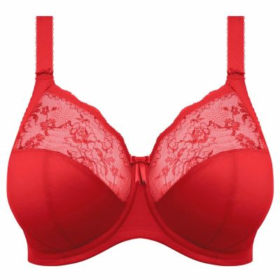 Elomi Morgan UW Banded Bra Haute Red Underwired, non-padded banded bra in full cup 70-100, E-O EL4111-HAD