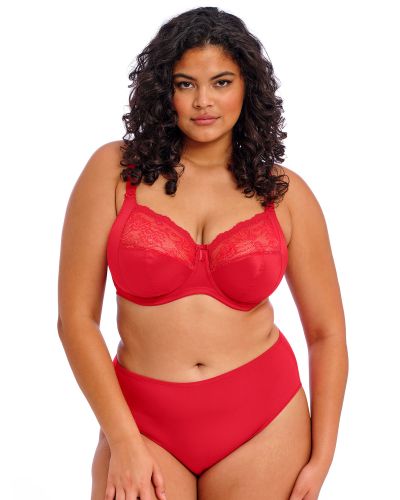 Elomi Morgan UW Banded Bra Haute Red Underwired, non-padded banded bra in full cup 70-100, E-O EL4111-HAD