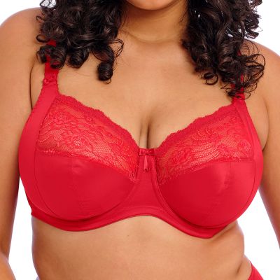 Elomi Morgan UW Banded Bra Haute Red Underwired, non-padded banded bra in full cup 70-100, E-O EL4111-HAD