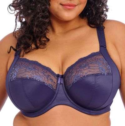 Elomi Morgan UW Banded Bra Midnight Underwired, non-padded banded bra in full cup. 70-100, E-O EL4111-MIH