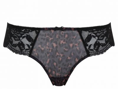 Panache Nina Low Rise Brazilian Black Leopard Low waist brazilian to match the Nina bra. 34-46 10942/BLE