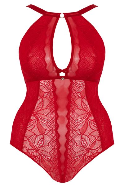 Scantilly by Curvy Kate Opulence Lace Body Ruby Red Nonwired lace body with adjustable straps to fit DD-HH cups. S/36-38 - 2XL/52-54 ST-038-704-RBB