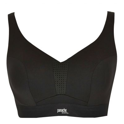 Panache Sport Endurance UW Non-Padded Sports Bra Black Underwired, non-padded sports bra with racer back option. 60-90, D-M 5022-BLK