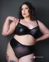 Parfait Lingerie Stevie High Waist Thong Black Faux Leather-thumb High waist thong. S-3XL P50124-BLK