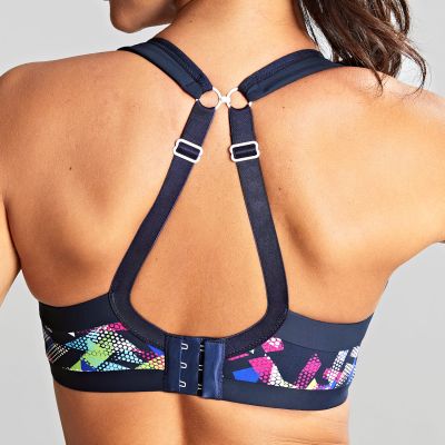 Panache Sport 5021D Power UW Padded Sports Bra Graphic Print Underwired, padded sports bra with racer back option. 65-90, D-K 5021D-GRA