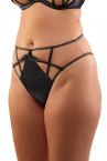 Playful Promises Ramona Strap & Mesh HW Brief Black Leatherette-thumb  38/UK10 - 54/UK26 PP-HWB-3220-L