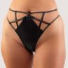 Playful Promises Ramona Strap & Mesh HW Thong Black Leatherette-thumb  38/UK10 - 54/UK26 PP-HW-3220-L