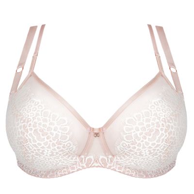 Gorsenia Romantic Vibe Soft Bra Beige & Cream Underwired, non-padded bra with decorative double straps. 70-100, D-M K852