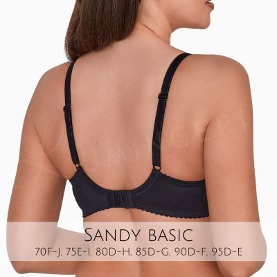 Gaia Lingerie Sandy Semi Soft Bra Black Underwired, semi soft bra 65-105, D-L BS-594-CZ2