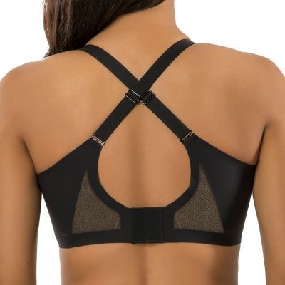 Parfait Lingerie Simplicity Wire Free Bra Black Non-wired, seamless bralette style bra with removable paddings and convertible straps. M-2XL, S+-3XL+ (D-L cups) P2400-BLK