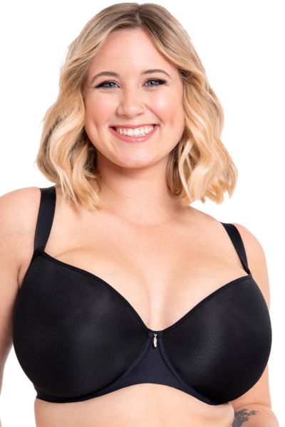 Curvy Kate Smoothie UW Spacer T-shirt Bra Black Underwired, seamfree t-shirt bra with racerback option. 65-105, E-M CK-072-104-BLK