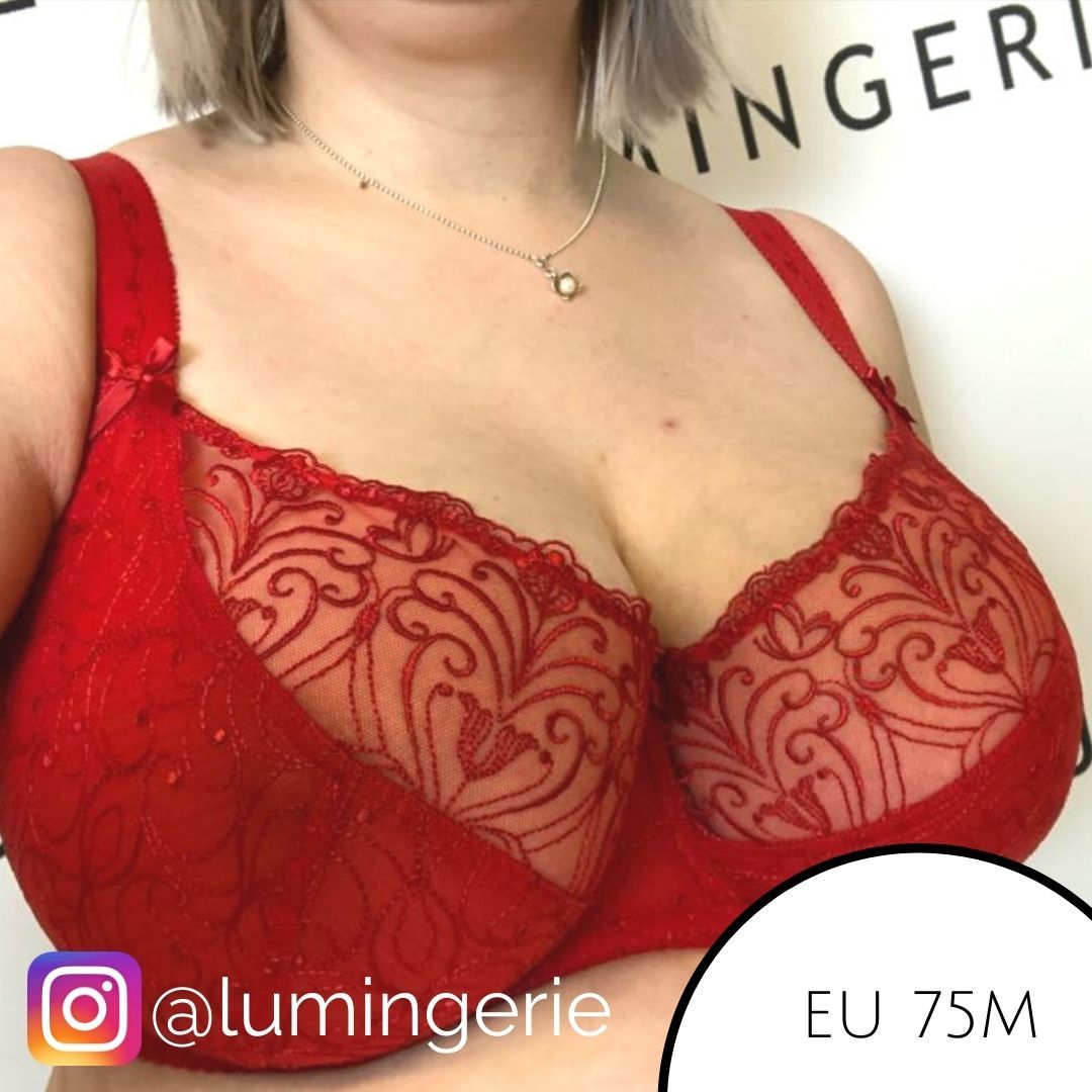 Nessa Sonata Soft Bra Red  Lumingerie bras and underwear for big busts