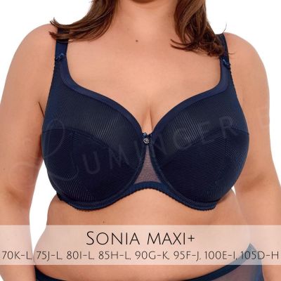 Gaia Lingerie Sonia Semi Soft Bra Navy Blue Underwired, semi soft bra. 70-105, D-L BS-1058-GRA