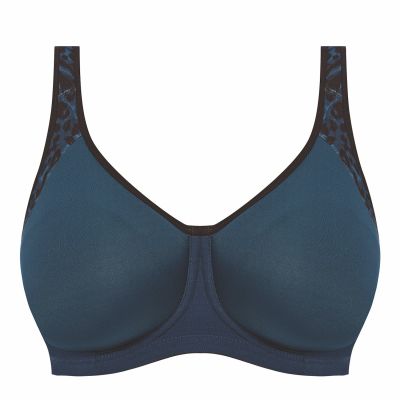 Freya Active Sonic UW Moulded Sports Bra Midnight Leopard Underwired spacer foam sports bra with convertible straps. 60-90, D-K AC4892-MIO