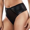 Parfait Lingerie Stevie High Waist Thong Black Faux Leather-thumb High waist thong. S-3XL P50124-BLK