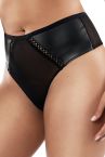 Parfait Lingerie Stevie High Waist Thong Black Faux Leather-thumb High waist thong. S-3XL P50124-BLK