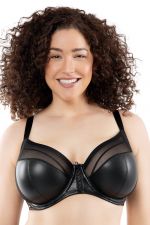 Stevie Wire Bra Black Faux Leather