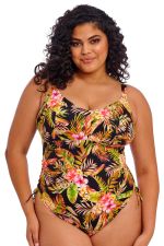 Tiger Valley Non-Wired Plunge Swimsuit Black