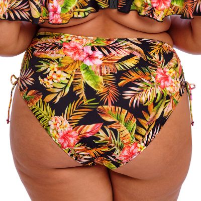 Elomi Tiger Valley Adjustable Bikini Brief Black High waist bikini briefs. 38-52 ES802373-BLK