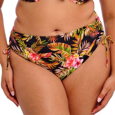 Elomi Tiger Valley Adjustable Bikini Brief Black High waist bikini briefs. 38-52 ES802373-BLK