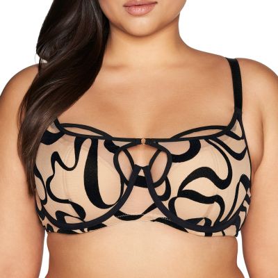 Ava Lingerie Velvet Desert UW Soft Side Support Bra Underwired, non-padded balcony bra. 65-105, D-L AV2125-BEZ