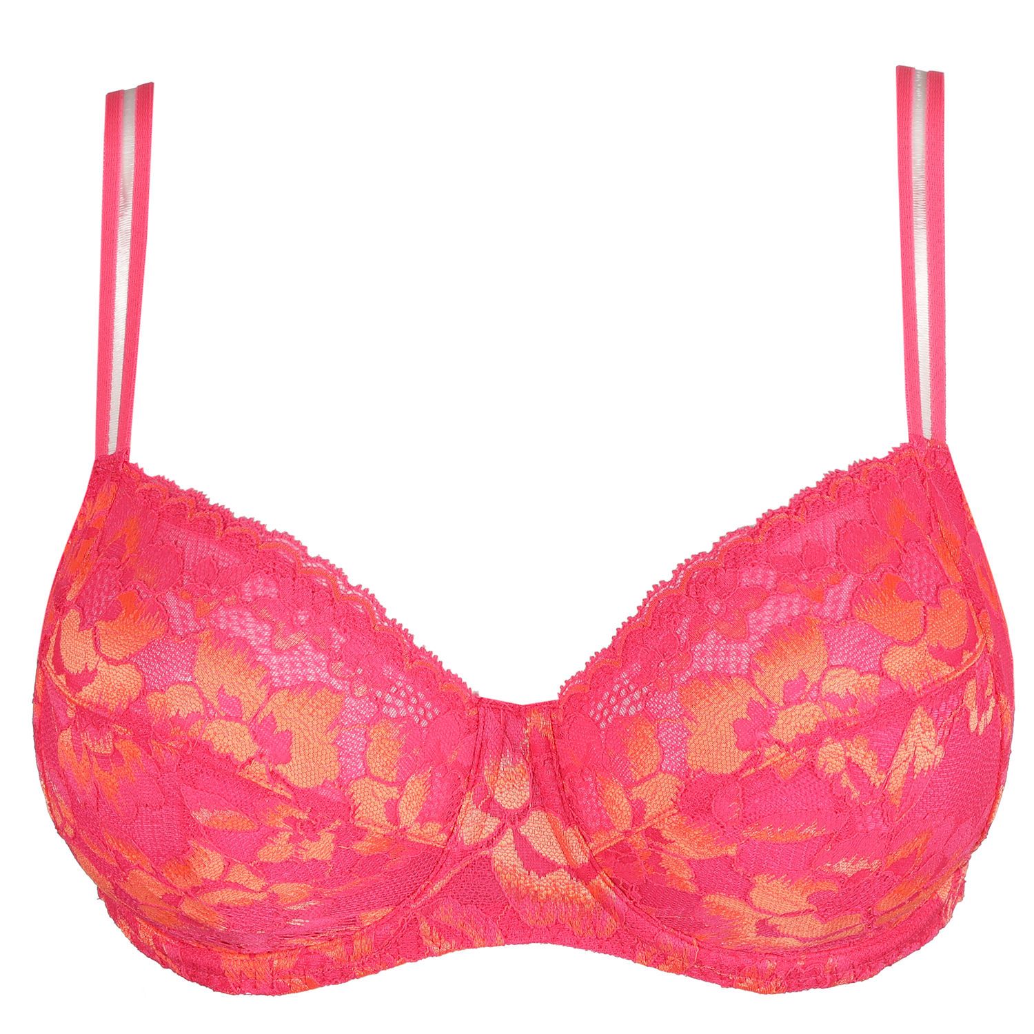 Non-padded underwired lace bra - Light pink - Ladies