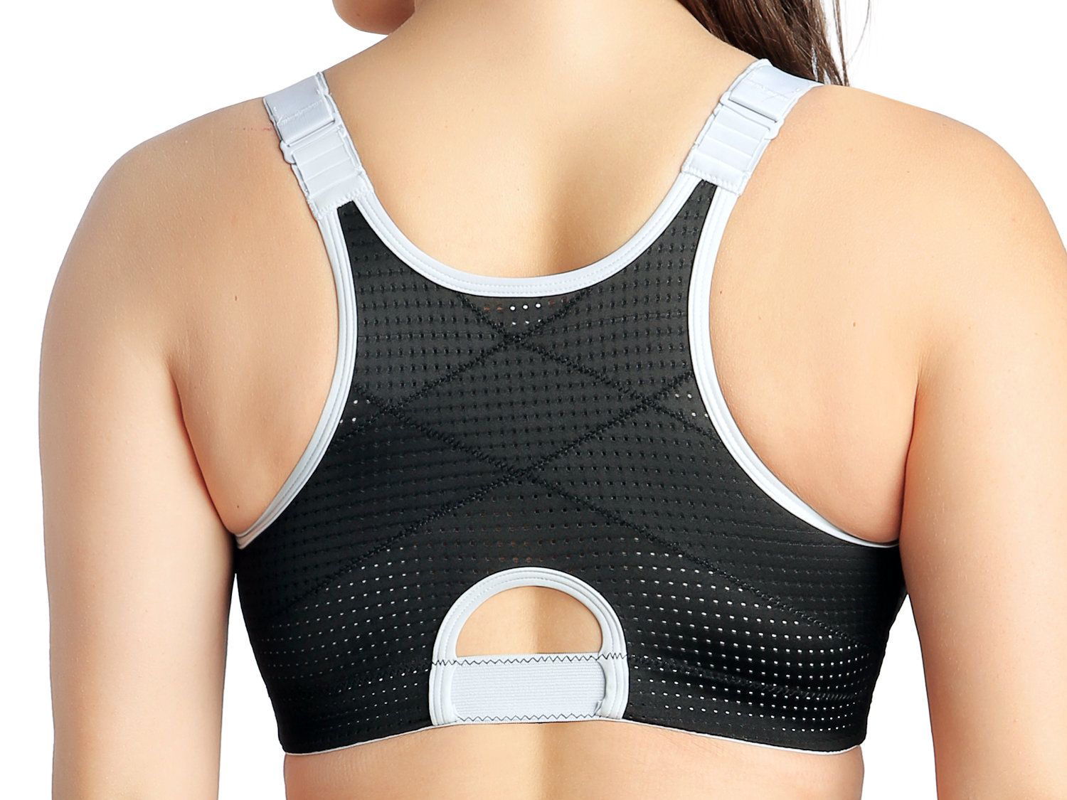 Parfait Women's Wave Wire-free Zip Front Sports Bra - Silver - 36h : Target