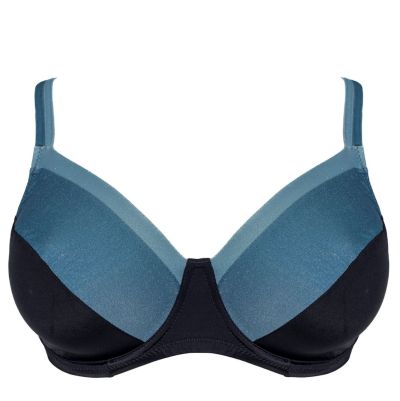 Plaisir Wave UW Full Cup Bikini Bra Sparkly Blue Underwired, non-padded bikini bra. 85-105 D-H T0025-24/SPB