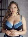 Plaisir Wave UW Full Cup Bikini Bra Sparkly Blue-thumb Underwired, non-padded bikini bra. 85-105 D-H T0025-24/SPB