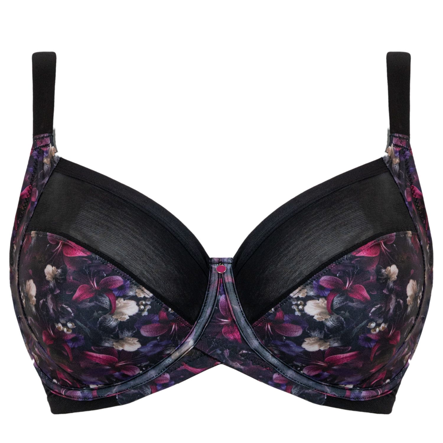 Curvy Kate WonderFully Full Cup Side Support Bra Black Floral