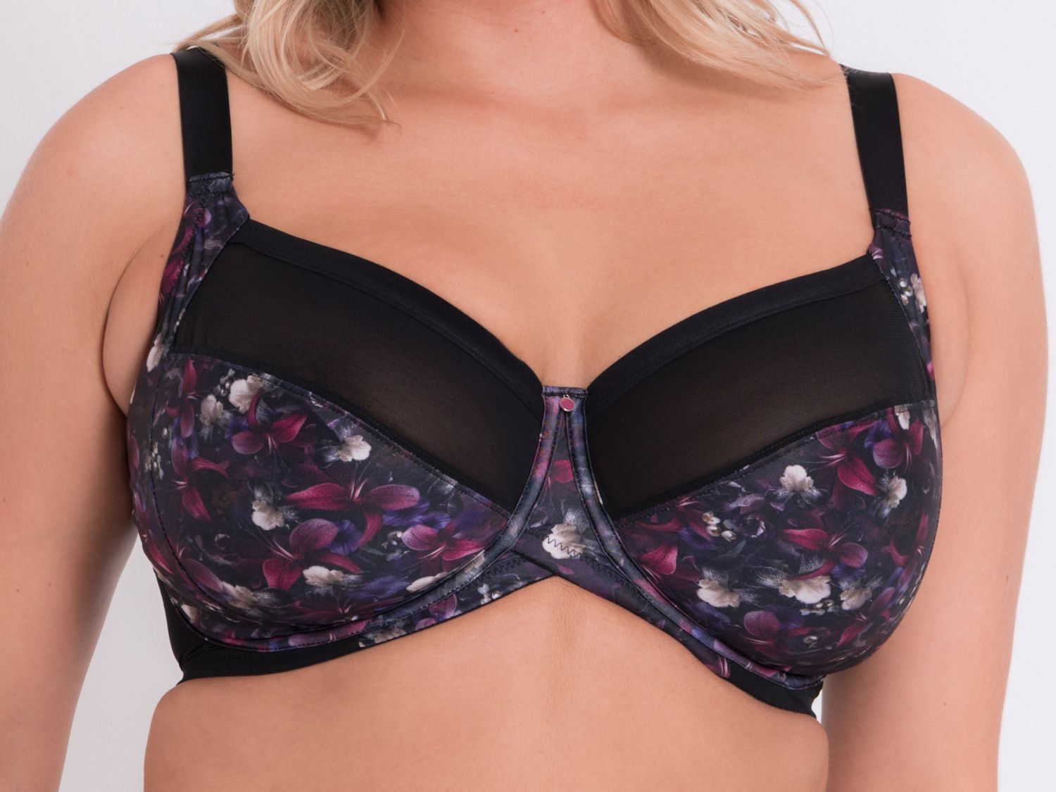 Cacique Size 38F Lightly Lined Balconette Bra Black Floral - $35 New With  Tags - From Ashley