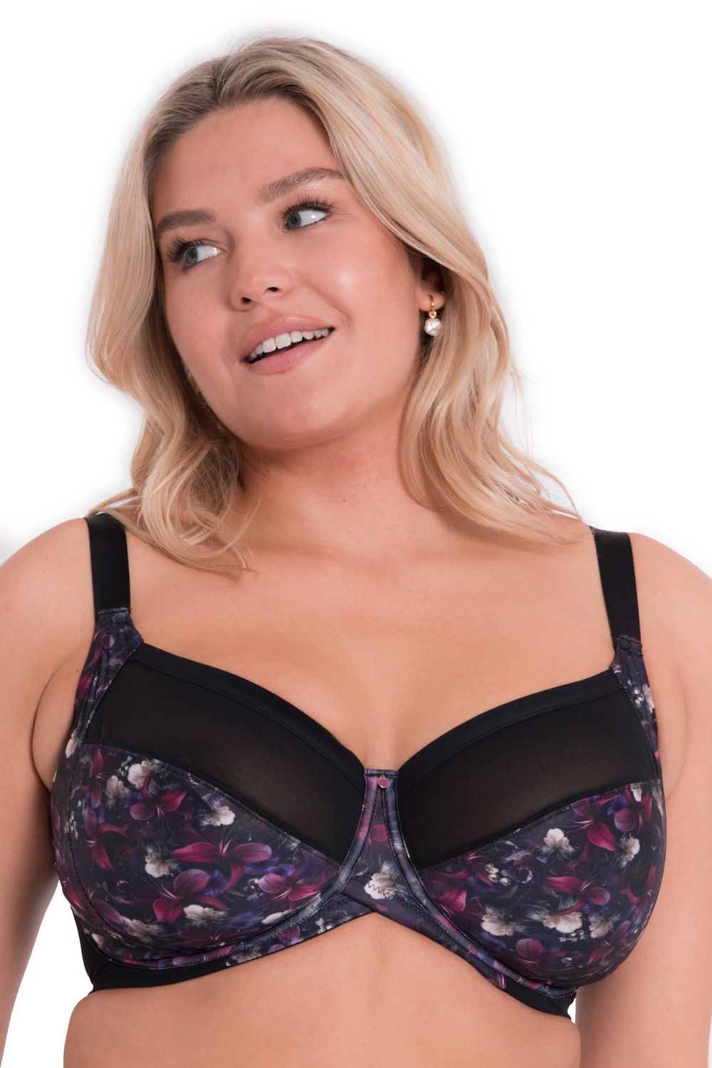 Buy Non-Padded Underwired Full Cup Bra with Mesh Lining in Black