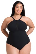 Zip Tide Non-Wired Multiway Swimsuit Black