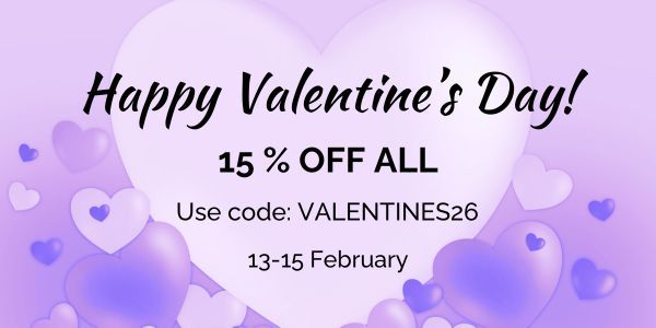 Valentines sale: all off 15%